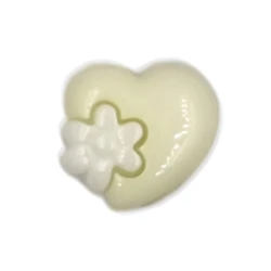 Heart with flower decorative button shank 2