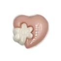 Heart with flower decorative button shank