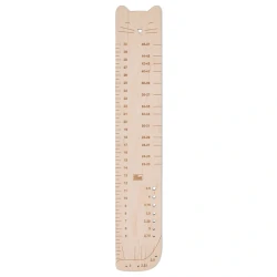 Righello misuratore per fare le calze a maglia in legno di betulla - 610743 Prym