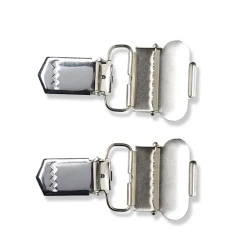 Ganci clip per bretelle, straccali e salopette con fibbia 25 mm - 2 pezzi - 405205 Prym
