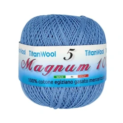 Filato per uncinetto Magnum N°8 Titan Wool 100% Cotone egiziano Makò - Turchese 2