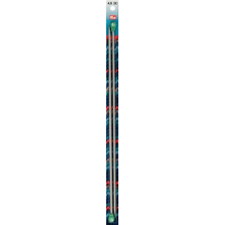 Single-pointed knitting needles, aluminium, 40cm, 4.50mm, grey - 191477 Prym