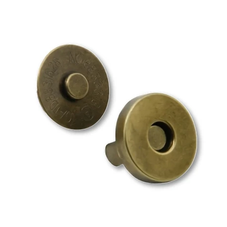 20mm magnetic bag closure in silver, gold & bronze