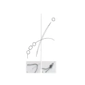 Ago flessibile 75mm con occhiello grande per infilare perline - K1182-75 Benox