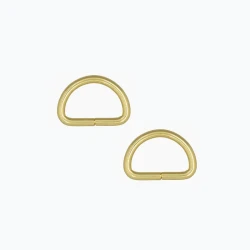 Fibbia a mezzaluna 16mm anello semicircolare oro con galvanica Italia alta qualità - 2 pezzi - Benox FF582-16-O