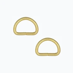 Fibbia a mezzaluna 20mm anello semicircolare oro con galvanica Italia alta qualità - 2 pezzi - Benox FF582-20-O