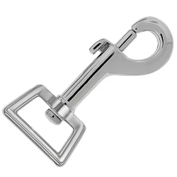Large, sturdy silver spring snap hook, 7.5 cm long, 2 cm loop - Benox FF581-20
