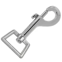 Gancio moschettone a molla grande e robusto colore argento lungo 7,5cm passante 2cm - Benox FF581-20