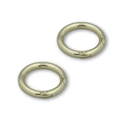 Small round snap hooks with spring lock Ø 2.9 cm, gold colour, 2 pieces - FF595-20 Benox