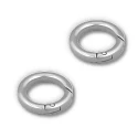 Moschettoni piccoli tondi apribili con sicura a molla Ø 2,9cm colore argento 2 pezzi - FF595-20 Benox