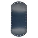 Oval faux leather bag bottom - 27cm x 12cm blue
