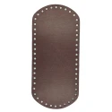 Oval faux leather bag bottom - 27cm x 12cm brown
