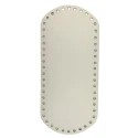 Oval faux leather bag bottom - 27cm x 12cm cream