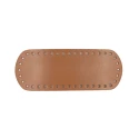 Small oval faux leather bag inserts in dark beige - 21cm x 8cm - Mas
