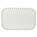 Rectangular faux leather bag bottom - 28cm x 18cm colour white