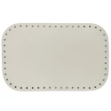 Rectangular faux leather bag bottom - 28cm x 18cm cream colour