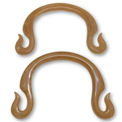 Marbled-effect resin bag handles 17.5cm beige
