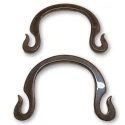 Marbled-effect resin bag handles 17.5cm brown