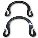 Marbled-effect resin bag handles 17.5cm black