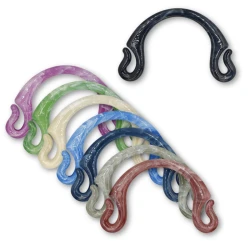 Half-rim plastic bag handles in marbled effect 19cm