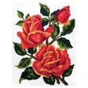 Half-stitch kit with 3 red roses - complete set with needle and threads 3186K By Collection D'Art