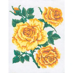 Half-stitch kit with 3 yellow roses - complete set with needle and threads - 3151K by Collection D'Art