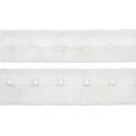 Webbing with hooks for corsetry 3 cm high hook pitch 2,5 cm white colour