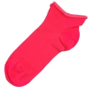 Women's fluorescent pink cotton socks with raw cut edge