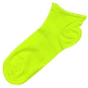 Calzino donna in cotone giallo fluo con bordo taglio al vivo