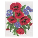 Kit Mezzopunto papaveri in fiore - set completo di ago e fili 3043K By Collection D'Art