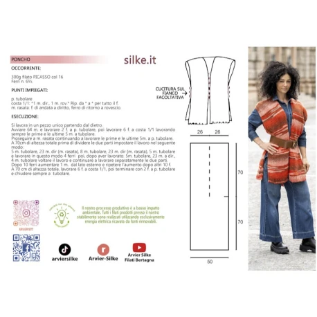 PICASSO Faded WoolSilke, 150g cake ball, jumper instructions