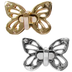 Chiusura a girello a forma di farfalla oro e argento per borse - TL004 Modidea