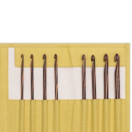 Tunisian crochet hook set in wood, sizes 3.50 to 8.00 with interchangeable cable for Tunisian crochet work - 223810 Prym