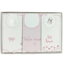 Gift pack 3 baby pink bibs in pure cotton - 305.888 Mio Piccolo