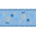 Passamaneria bordo decorativo 4,5cm nastro ricamato in fantasia a fiori celeste