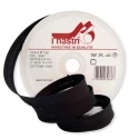 Nastro sbieco 14 mm traversino in cotone superiore - Rotolo da 20mt nero