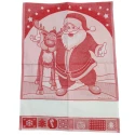 Canovaccio cucina da ricamare in cotone fantasia Babbo Natale e renna - BM Ricami