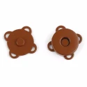 Magnetic sewing clasp 18mm in vivid brown enamel colours