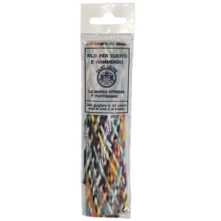 Multicoloured braided sewing thread for mending - 24 colours