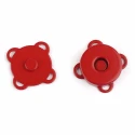 Chiusura magnetica da cucire 18mm in vivaci colori smaltati rosso