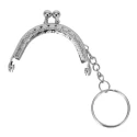 Clic clac closure with key ring petit mini silver coin purse