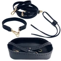 Kit for bucket bag complete with bottom, shoulder strap, handle and lace closure white