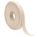 Rotolo di fettuccia liscia in cotone 100% beige ecrù alta 1,5cm - Bobina 20 metri