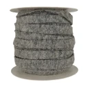 FILAMI Flat grey wool ribbon for crochet bags by I Nastri di Mirta