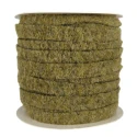 FILAMI Flat olive green wool ribbon for crochet bags by I Nastri di Mirta