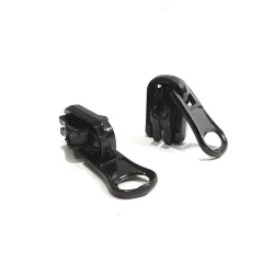 Black reversible replacement slider for P6 die cast plastic zipper