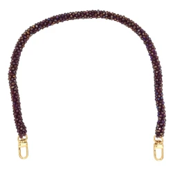 Round handles with Swarovski-effect wisteria crystals, bright and refined for making handbags and evening purses