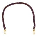 Round handles with Swarovski-effect wisteria crystals, bright and refined for making handbags and evening purses
