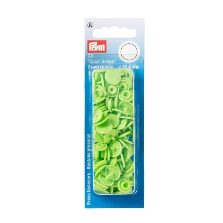 Prym Colour Snaps 12.4mm apple non-sew press fasteners