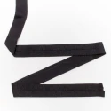 Black elasticated jersey bias 25 mm high - EUGENIA